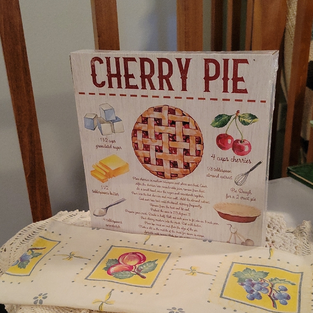 🍒Cherry Pie Recipe Wall Art~mat. 🍒🍇🍓🍎🫐